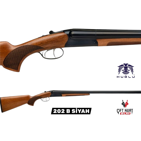 Huğlu 202 B Çifte Kırma Çift Tetik Siyah Av Tüfeği 